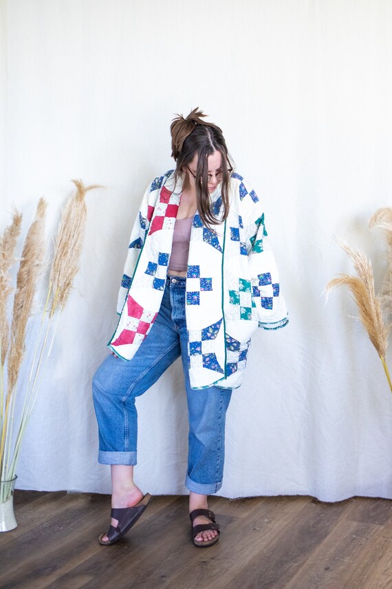 Cozy Fall Patchwork Quilt Jacket Etsy