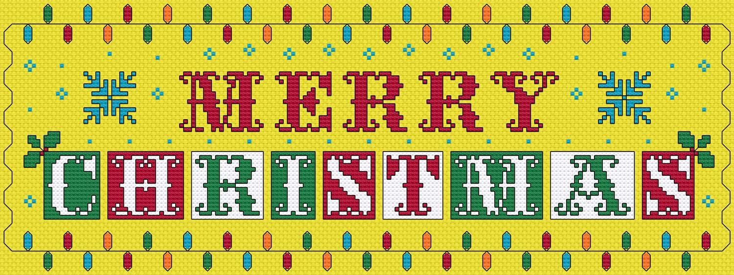 Merry Christmas - Cross Stitch Pattern / Digital Download (PDF) - Etsy