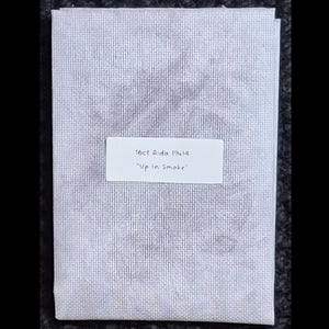 16 Count Aida Cloth: "Up In Smoke" - Grey Hand Dyed Cross Stitch Fabric (19x14)