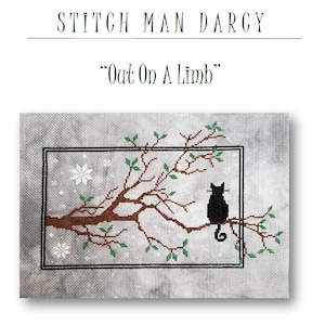 Out On A Limb - Cross Stitch Pattern / Winter Cat Cross Stitch Pattern / Digital Download (PDF)