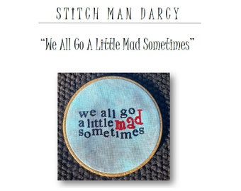 We All Go A Little Mad Sometimes - Cross Stitch Pattern / Psycho Hitchcock Cross Stitch Pattern / Digital Download (PDF)