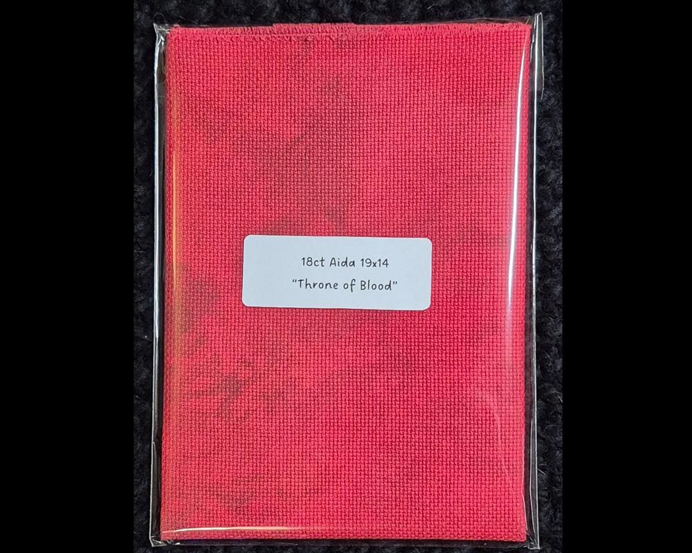 18 Count AIDA 19x14 Hand Dyed - "Throne of Blood" - Aida Cloth, Cross Stitch Fabric, Hand Dyed, Red