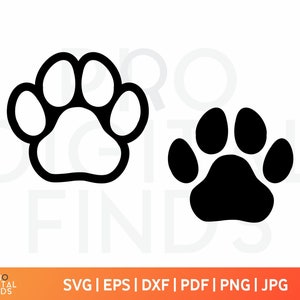 Paw SVG, Dog Paw Svg, Cat Paw Svg, Pet Paw svg, Animal paw svg, Silhouette or Cricut, PAW Print SVG Cut Files, Animal Paws Dxf, Paw Clipart