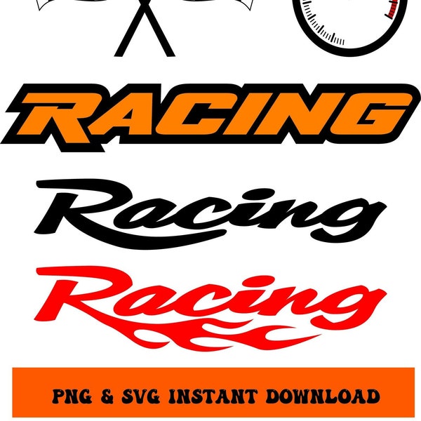 Racing Emblems Logos - PNG and SVG Instant download