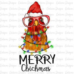 Merry Chickmas lustige Weihnachten PNG Huhn Weihnachten - Instant Download