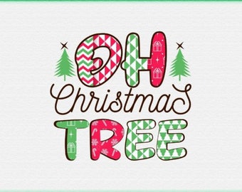 Oh Christmas Tree PNG Sublimation Design - Instant Download