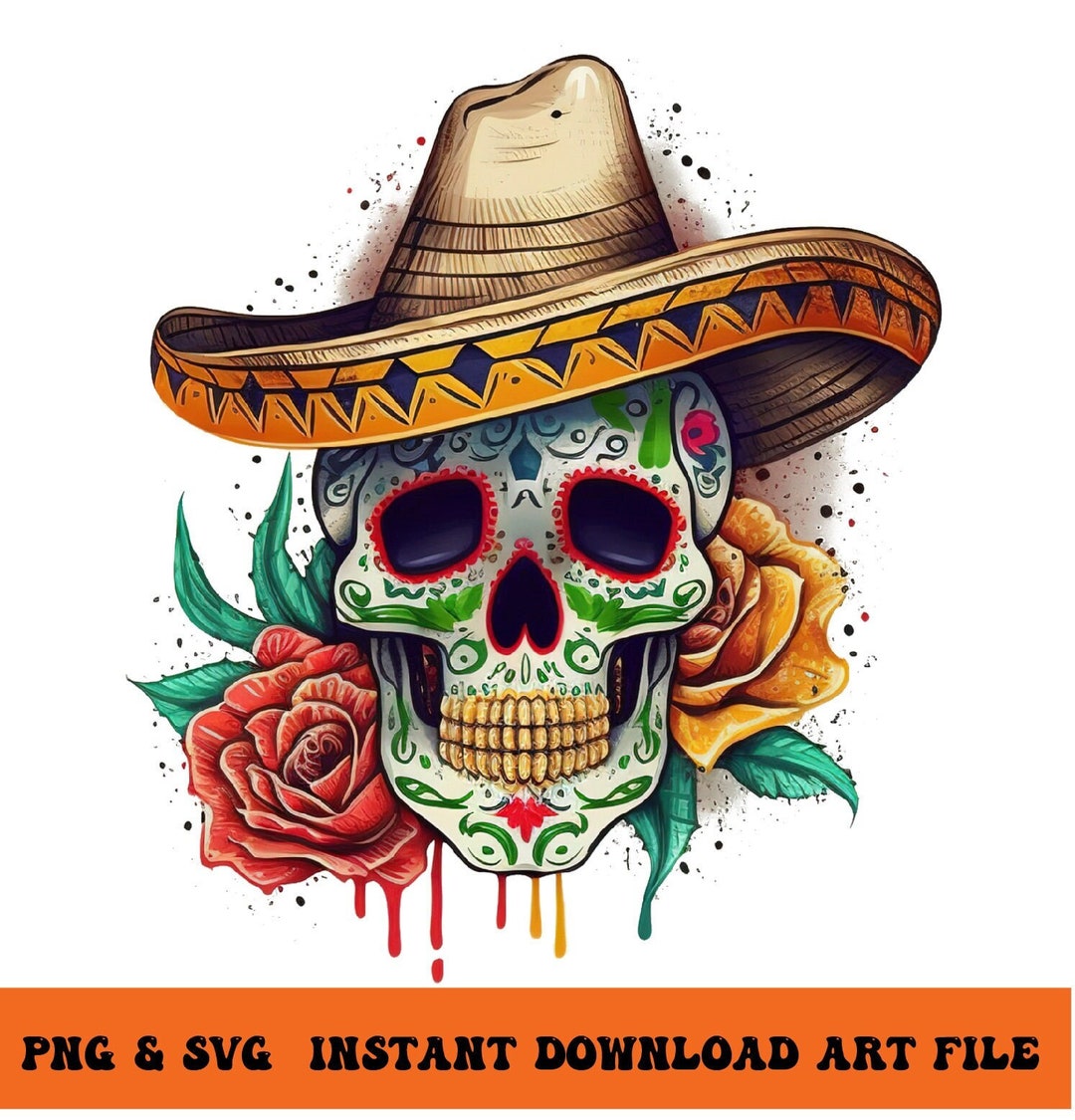 Cinco De Mayo Skull Art Print V-Neck Short Sleeve Vintage Dress main image 0