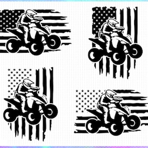 Ensemble quad drapeau des Etats-Unis pour VTT SVG PNG