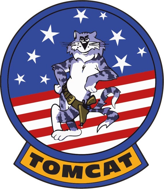 6 Inch Sticker Decal Top Gun Tom Cat Etsy
