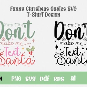 サンタさんにテキストメッセージを送ってはいけない 面白いクリスマス PNG - 即時ダウンロード