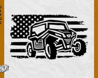 USA Flag Atv Side By Side - Instant Download PNG