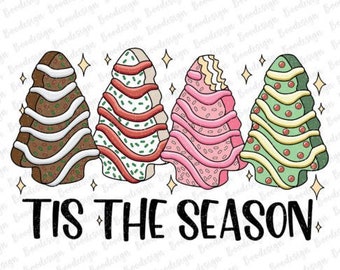 Christmas Tree Cake Tis the Season PNG Instant Download