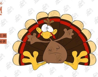 Turkey Drawing Clip art- Thanksgiving PNG SVG EPS