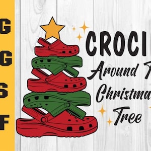 Crocin' Autour de l’arbre de Noël - Téléchargement instantané SVG PNG EPS Dxf