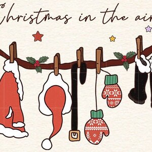 Retro PNG Kerstmis in de lucht - Direct downloaden