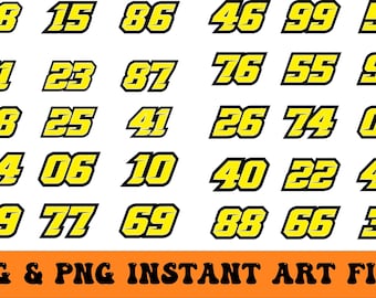 Racing Numbers - Instant Digital Download - PNG & SVG