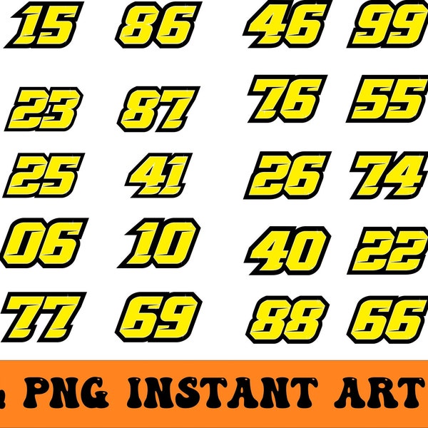 Racing Numbers - Instant Digital Download - PNG & SVG