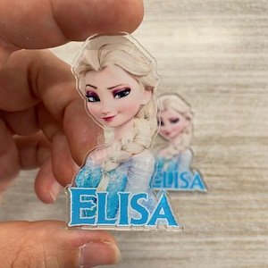 CALAMITA PERSONALIZZATA FROZEN elsa- compleanno, Battesimo, matrimonio, gadget, segnaposto, bomboniera