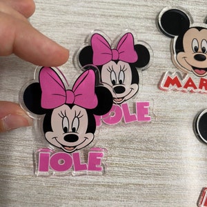 CALAMITA PERSONALIZZATA MINNIE - compleanno, Battesimo, matrimonio, gadget, segnaposto, bomboniera