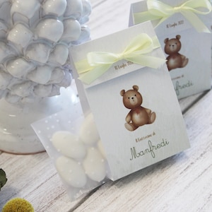 PORTACONFETTI6 ORSACCHIOTTO CARTONCINO - personalizzato, Matrimonio, nascita, ricordo, design, grafica, tema, Battesimo, gadget