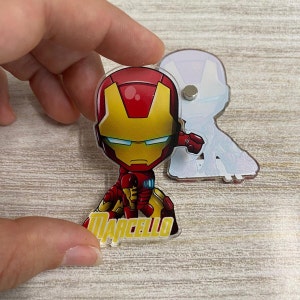 CALAMITA PERSONALIZZATA AVENGERS iron man - compleanno, Battesimo, matrimonio, gadget, segnaposto, bomboniera