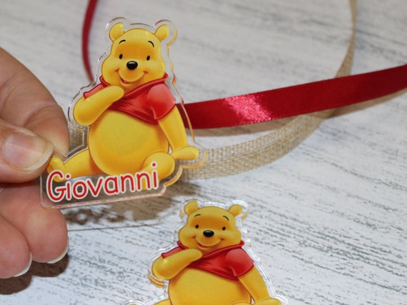 PERSONALIZED WINNIE the Pooh MAGNET Birthday, Baptism, Wedding, Gadget,  Place Card, Favor 