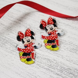 CALAMITA PERSONALIZZATA MINNIE - compleanno, Battesimo, matrimonio, gadget, segnaposto, bomboniera
