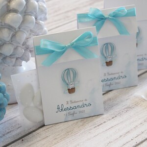 PORTACONFETTI2 MONGOLFIERA CARTONCINO - personalizzato, Matrimonio, nascita, ricordo, design, grafica, tema, Battesimo, gadget