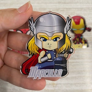 CALAMITA PERSONALIZZATA AVENGERS thor  - compleanno, Battesimo, matrimonio, gadget, segnaposto, bomboniera