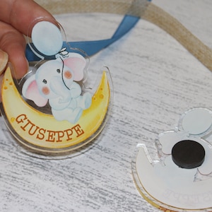 CALAMITA PERSONALIZZATA ELEFANTINO - compleanno, Battesimo, matrimonio, gadget, segnaposto, bomboniera