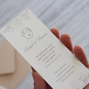 SEGNAPOSTO1 FLOREALE CARTONCINO - personalizzato, data, matrimonio, sposi, ricordo, design, grafica, tema, nozze, gadget