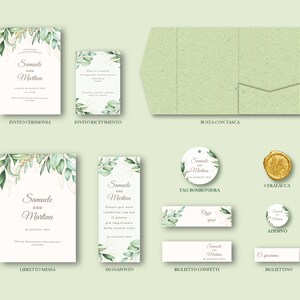COORDINATO4 MATRIMONIO KIWI - elegante - kiwi  - segnaposto, libretto messa, bigliettini, ceralacca, busta, coordinato