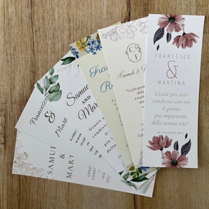 SEGNAPOSTO IN CARTONCINO - personalizzato, data, matrimonio, sposi, ricordo, design, grafica, tema, nozze, gadget