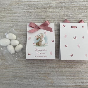 PORTACONFETTI15 CONIGLIETTO CARTONCINO - personalizzato, Matrimonio, nascita, ricordo, design, grafica, tema, Battesimo, gadget