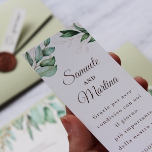 SEGNAPOSTO4 VERDE CARTONCINO - personalizzato, data, matrimonio, sposi, ricordo, design, grafica, tema, nozze, gadget