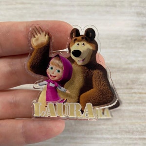 CALAMITA PERSONALIZZATA  MASHAEORSO - compleanno, Battesimo, matrimonio, gadget, segnaposto, bomboniera