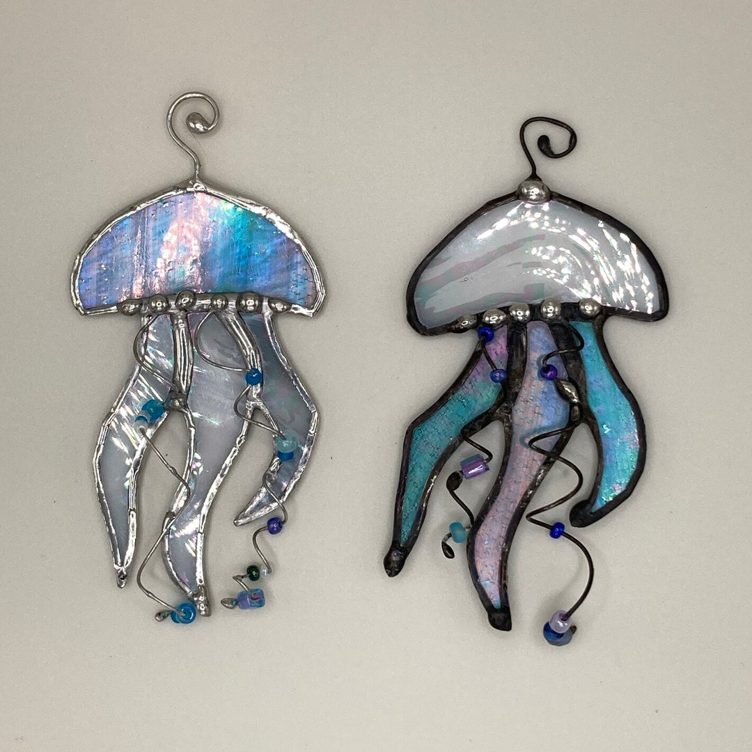 Glow Jellyfish Crystal Glass Decor