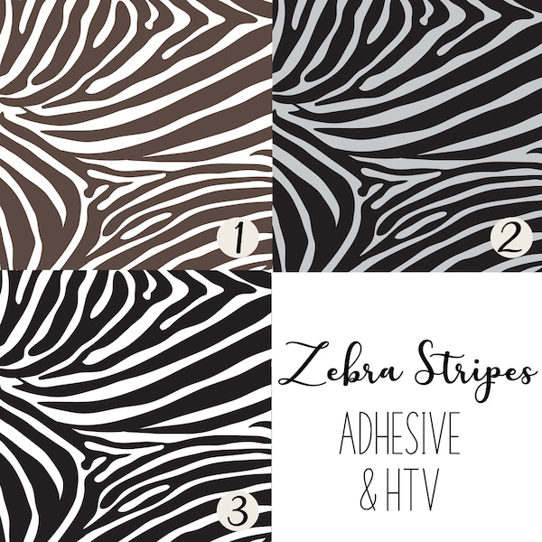 Zebra Black Stripes Animal  Black White / Patterned Vinyl / 651 Vinyl /Printed Outdoor Vinyl / Printed HTV/Printed Heat Transfer Vinyl