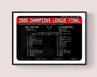 Personalized Retro Teletext Sports Print: Football, Rugby, Any Sport