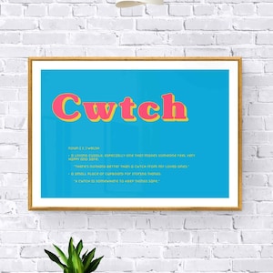 Cwtch Druck | Dialekt Slang Wandkunst | A6 A5 A4 A3 A2 A1 | Hausdekor | Wale | Walisisch | Kuscheln | Liebe | Sprache Walisisch | Definition