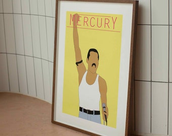 Freddie Mercury Print | Queen Wall Art | Icons Collection | Concert Gig Poster | A5 A4 A3 A2 | Home Decor | Rock Music | Bohemian Rhapsody