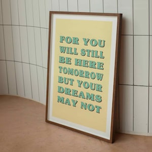 For You Will Still Be Here Tomorrow Print | Cat Stevens / Boyzone / Ronan Keating Wall Art | Father and Son | Concert Gig Poster | A6 - A1
