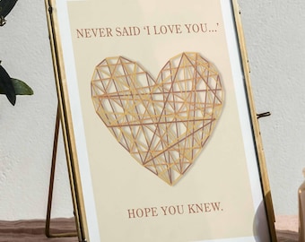 String Heart Print: Indie Music Lyrics Wall Art