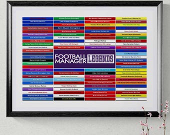 Football Manager Legends Print: Retro Football Gaming Wall Art
