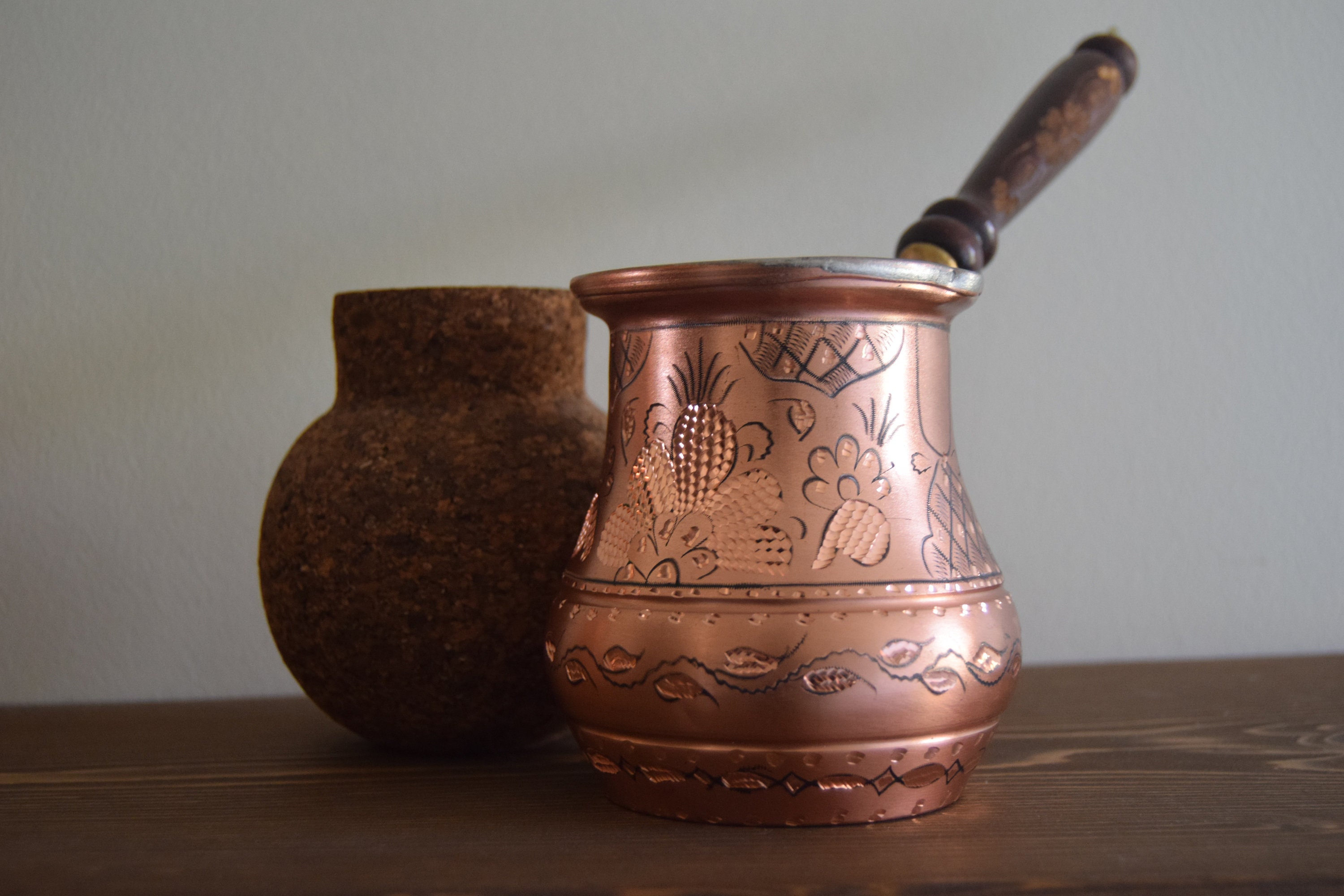 1 Brass Copper Pot Ibrik Briki Turkish Greek Coffee Maker Jazva Cezve –  BonBalloon