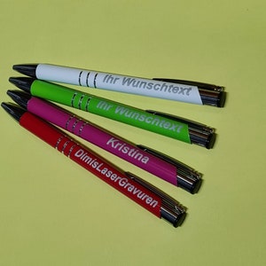 Personalisierter Metall Kugelschreiber in verschiedenen Farben als Geschenk zu Hochzeit, Büro, Geburtstag, Job, Ostern