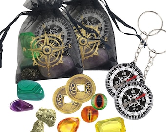 Treasure with dragon eyes for treasure hunt or scavenger hunt - children's birthday party bag - for pirate wizard dragon knight witch