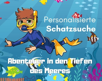 Personalisierte Schatzsuche - Unterwasserwelt - Kindergeburtstag - Spiel - Schnitzeljagd - Meer - Ozean - Partyspiel