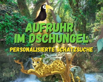 Personalisierte Schatzsuche - Dschungel - Kindergeburtstag - Spiel - Schnitzeljagd - Dschungelparty - Wilde Tiere - Partyspiel