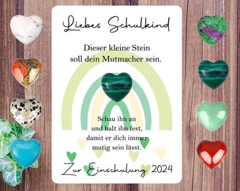 Schulkind 2024 - Glücksbringer - Geschenk zur Einschulung - Schulanfang - Schultüte Füllung Schuleinführung - Glücksstein - Mutmacher